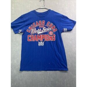 Chicago Cubs World Series Championship 2016 T Shirt M Hands High  Blue Tee